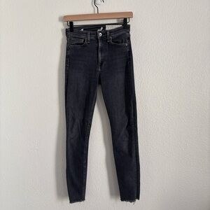 Rag & Bone Women's Size 24 Gray Nina High Rise Skinny Ankle Jeans